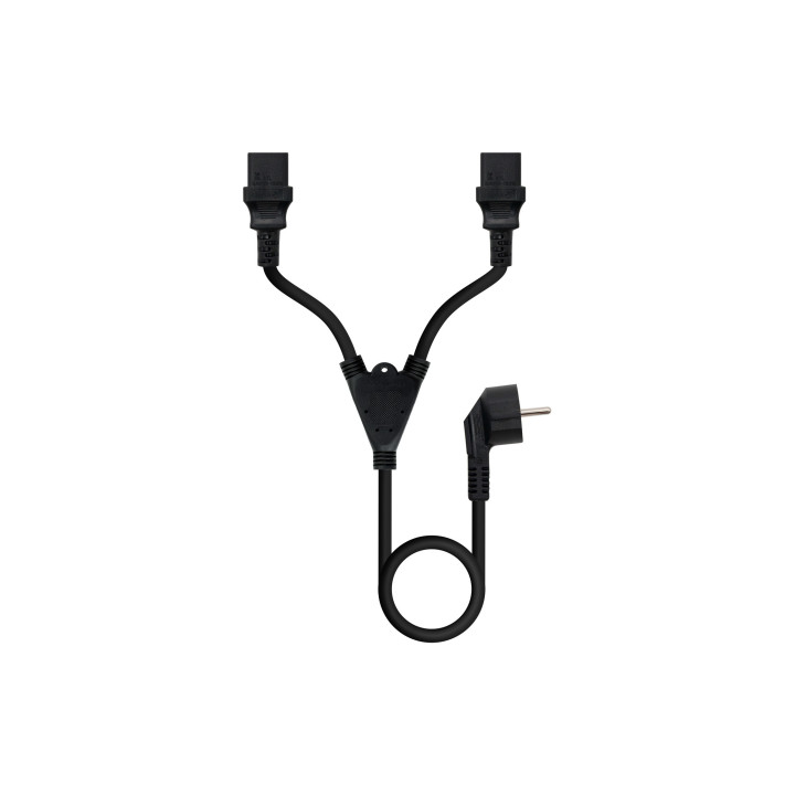 Nanocable Cable de Alimentación CEE7/M a 2xC13/H, Negro, 3 m
