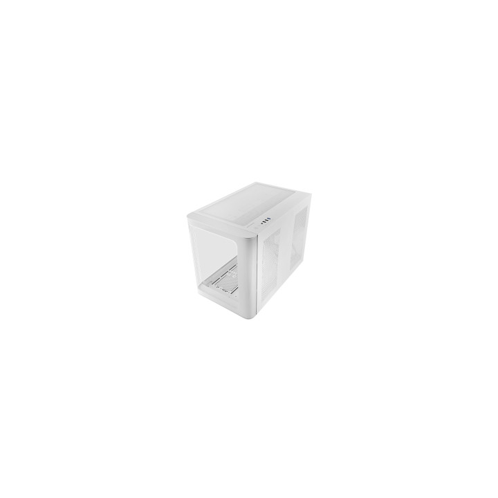 Mars Gaming MC-FUSIONM, Caja Gaming Micro-ATX, Ventana Lateral y Frontal Curvo de Cristal Templado Continuo, Minitorre