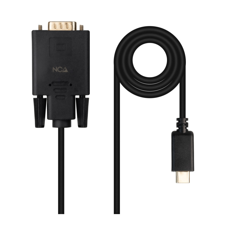 Nanocable Cable Conversor USB-C/M a VGA/M, 1.8 m, Negro