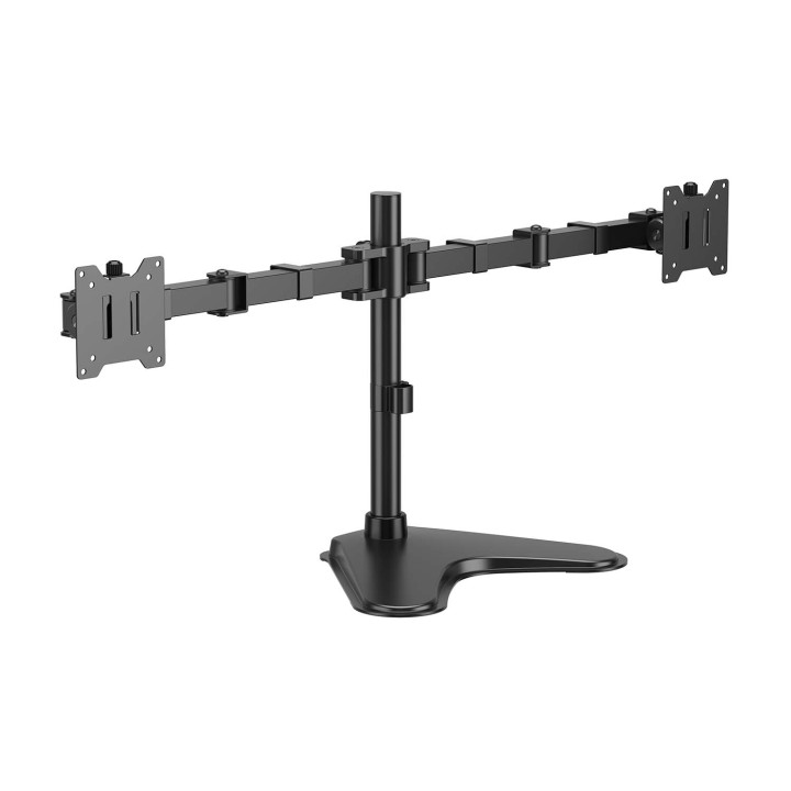 AISENS Soporte de Mesa Con Peana Eco Giratorio e Inclinable para Monitor/TV 20kg (3 Pivotes, 2 Brazos) de 17"-35", Negro