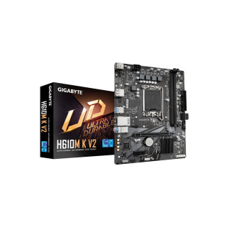 GIGABYTE H610M K V2 Placa base - Procesadores Intel Core 14ª generación, hasta 5600 MHz DDR5, 1xPCIe 3.0 M.2, LAN 1GbE,