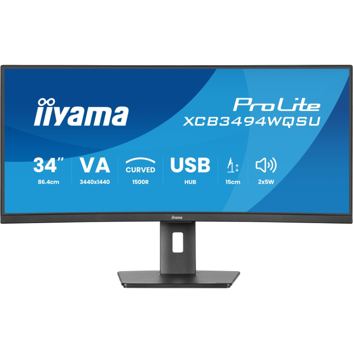 iiyama ProLite XCB3494WQSU-B1 pantalla para PC 86,4 cm (34") 3440 x 1440 Pixeles UltraWide Quad HD LED Negro