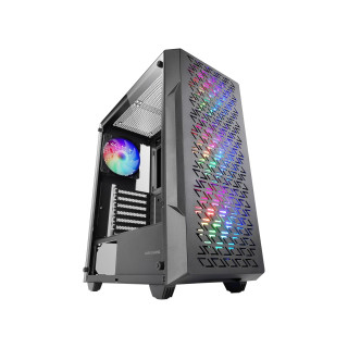 Mars Gaming MC-GEO, Caja Gaming ATX, 4x Ventiladores FRGB Rainbow 12cm, Panel Frontal Mesh Geométrico, Ventana Lateral