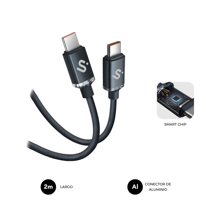 SUBBLIM CABLE OPTIMUS 60W C-C 2m BLACK