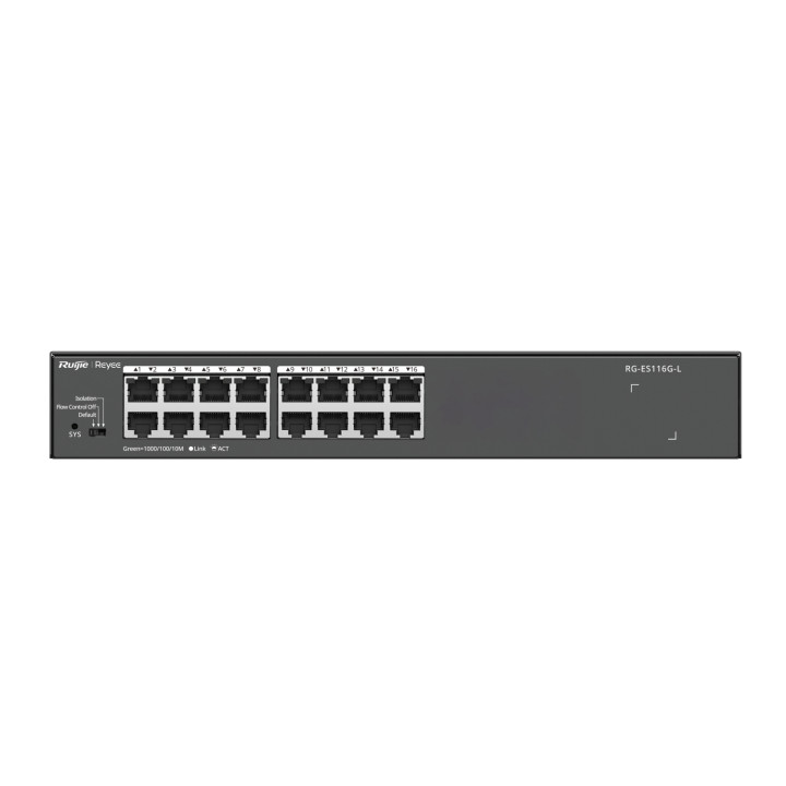 Ruijie Networks RG-ES116G-L switch No administrado L2 Gigabit Ethernet (10/100/1000) Negro