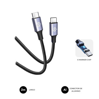 SUBBLIM CABLE PLUS 100W C-C 2m BLACK
