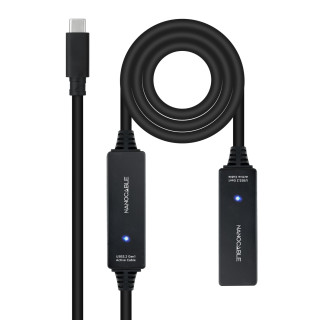 Nanocable 10.01.1312 cable USB USB 3.2 Gen 1 (3.1 Gen 1) 10 m USB C Negro