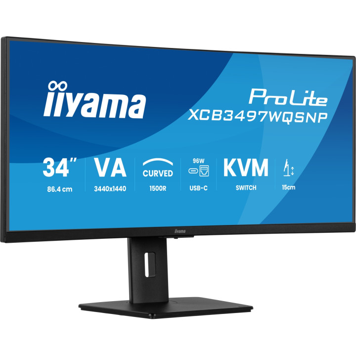 iiyama ProLite XCB3497WQSNP-B1 pantalla para PC 86,4 cm (34") 3440 x 1440 Pixeles UltraWide Quad HD LED Negro