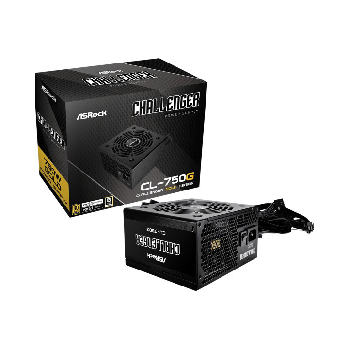 Asrock Challenger CL-750G unidad de fuente de alimentación 750 W 20+4 pin ATX ATX Negro