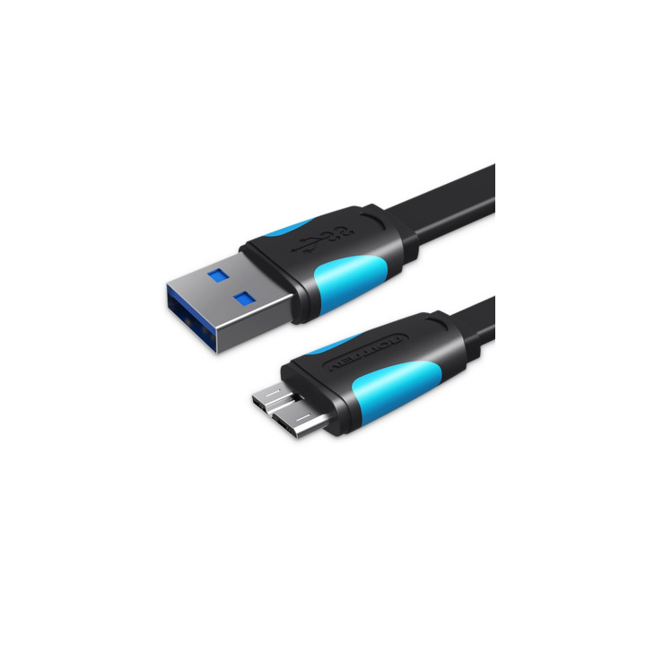 Vention Cable USB 3.0 VAS-A12-B100/ MicroUSB Macho - USB Macho/ 1m/ Azul y Negro