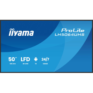 iiyama LH6564UHS-B1AG pantalla de señalización Pantalla plana para señalización digital 165,1 cm (65") Wifi 500 cd / m²