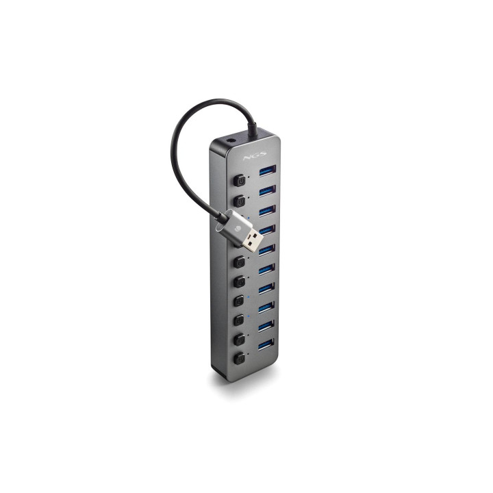 NGS IHUB 10 USB 3.2 Gen 1 (3.1 Gen 1) Type-A 5000 Mbit/s Negro