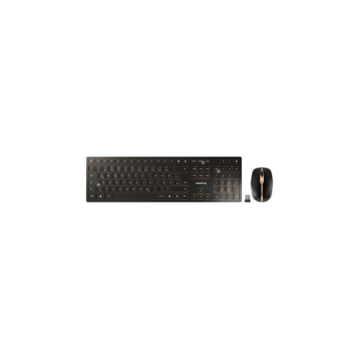 CHERRY DW 9100 SLIM teclado Ratón incluido Universal RF Wireless + Bluetooth QWERTZ Alemán Negro