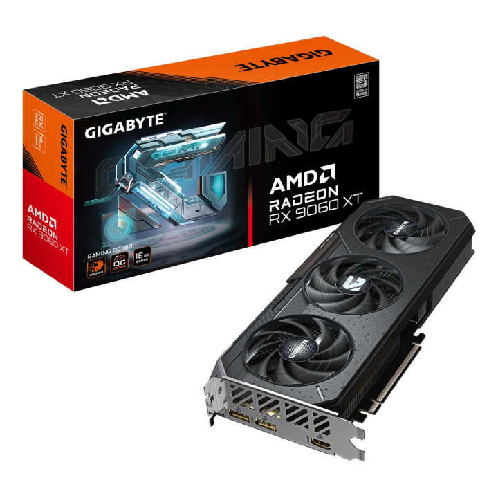 GIGABYTE Radeon RX 9060 XT GAMING OC 16G Tarjeta Gráfica - 16GB GDDR6, 128bit, PCI-E 5.0, 3320 MHz Frecuencia del...