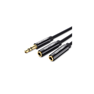 Vention Cable Estéreo BBSBY/ Jack 3.5 Macho - 2x Jack 3.5 Hembra/ 30cm/ Negro