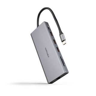 Nanocable Hub USB-C 12 en 1, Conversor USB-C 3.1 a 3xUSB-A 3.2 + USB-C 3.2 + USB-C PD + 2xHDMI 4K@60Hz + DP 4K@60Hz +...