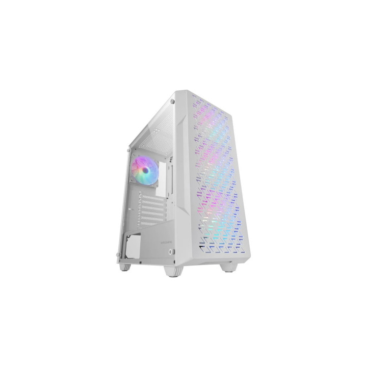 Mars Gaming MC-GEO, Caja Gaming ATX, 4x Ventiladores FRGB Rainbow 12cm, Panel Frontal Mesh Geométrico, Ventana Lateral