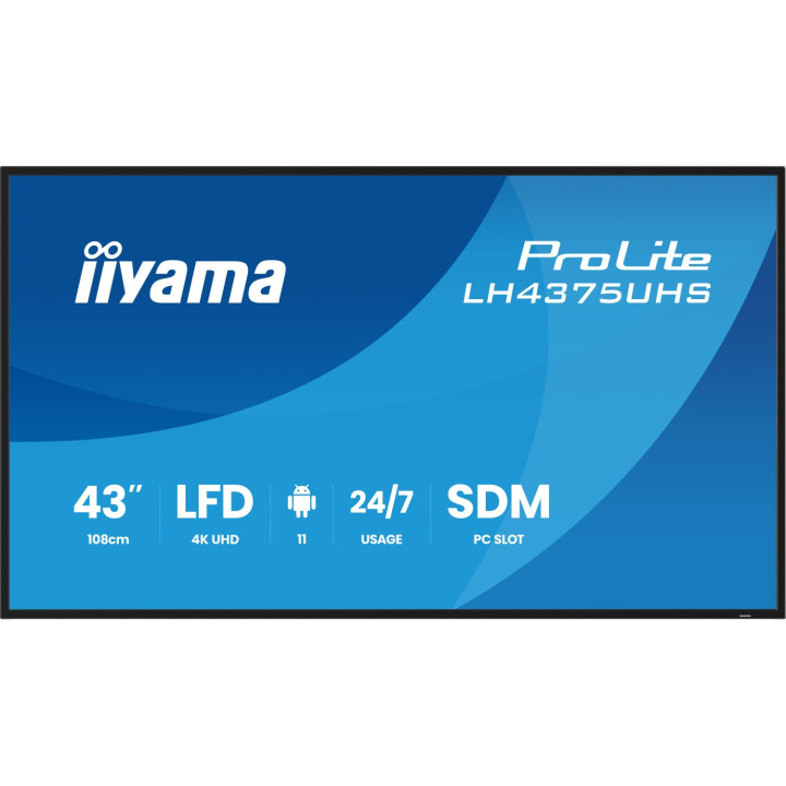 iiyama LH4375UHS-B2AG pantalla de señalización Pantalla plana para señalización digital 108 cm (42.5") LCD Wifi 500 cd