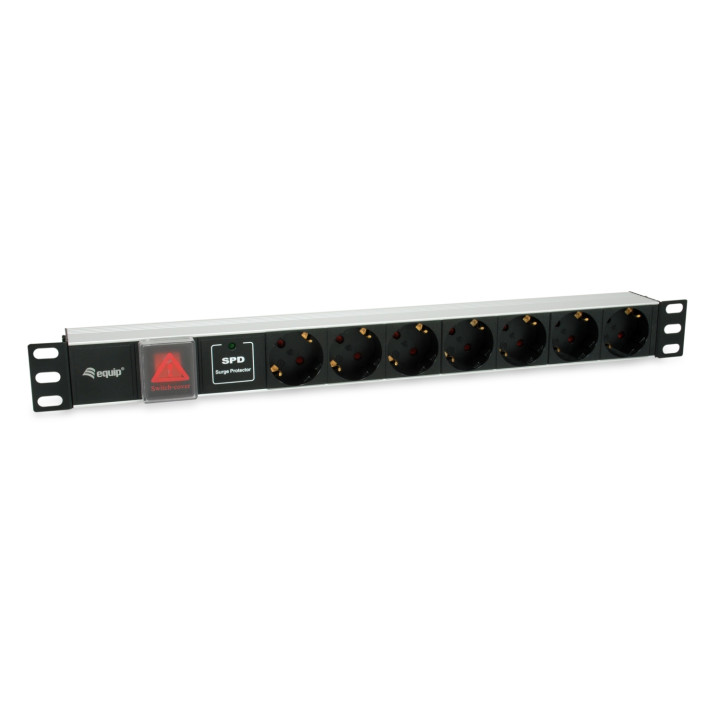Equip 333309 unidad de distribución de energía (PDU) 7 salidas AC 1U Negro, Plata