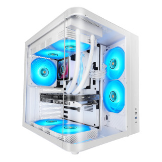 Mars Gaming MC-CURVW Midi Tower Negro, Blanco