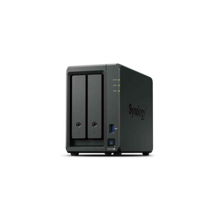 Synology DiskStation DS725+ servidor de almacenamiento NAS Ryzen Embedded R1600 4 GB DDR4 0 TB Negro