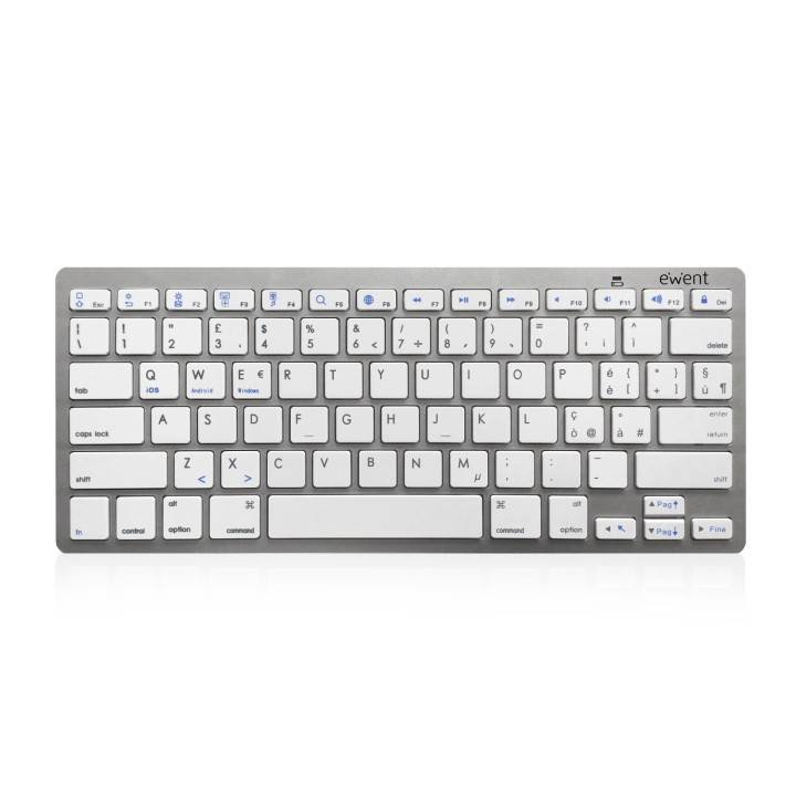 Ewent EW3160 teclado para móvil Italiano Bluetooth Plata, Blanco