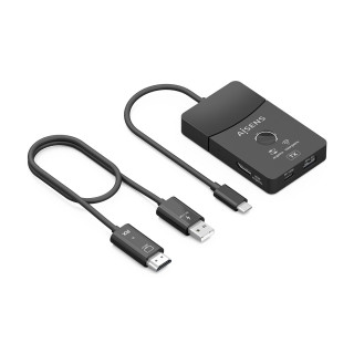 AISENS Docking USB-C a HDMI 1080P@60Hz (Inalámbrico) 30M, 1xHDMI 4K60HZ (Cable) 2xUSB-C 1xUSB-A 1xUSB-C PD 100W, Negro