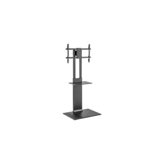 AISENS Soporte de Suelo con Bandeja DVD para Monitor/TV 50kg de 37-86, Negro