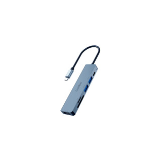 CoolBox MINIDOCK C61 ALUMINIO USB-C A HDMI 4K/2xUSB-A/USB-C PD/SD/MICROSD PC/MAC/CONSOLAS