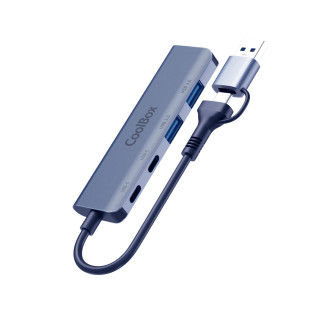 CoolBox HUB4 LITE USB-C/A 4 PUERTOS 2USB-C Y 2USB-A 3.2 GEN1 ALUMINIO