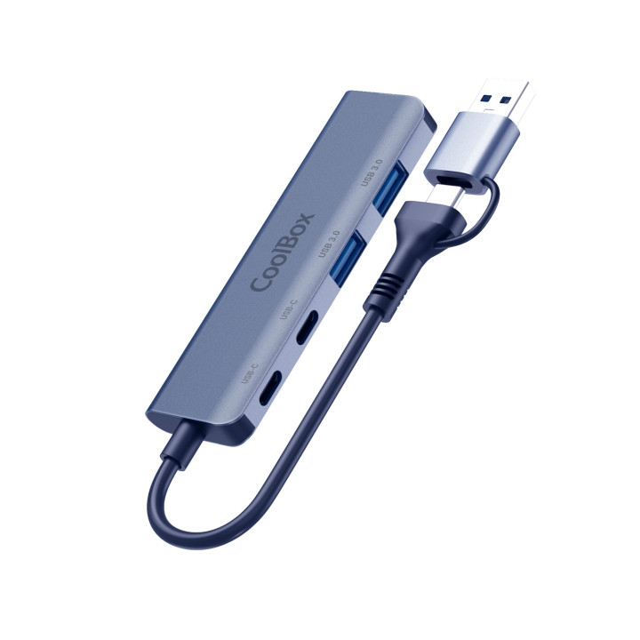 CoolBox HUB4 LITE USB-C/A 4 PUERTOS 2USB-C Y 2USB-A 3.2 GEN1 ALUMINIO