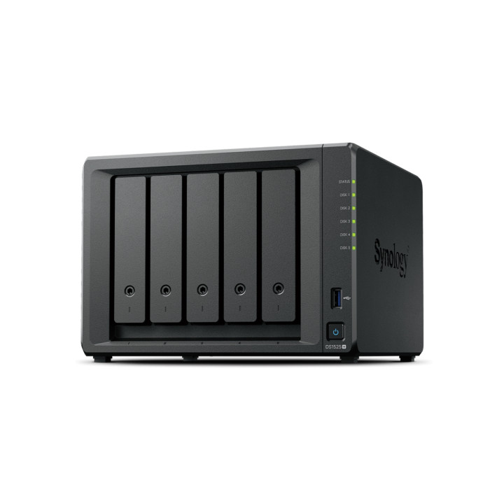 Synology DiskStation DS1525+ servidor de almacenamiento NAS Ryzen Embedded V1500B 8 GB DDR4 0 TB Negro