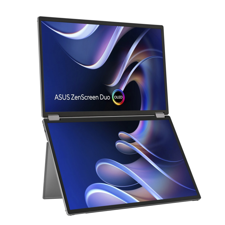 ASUS ZenScreen Duo OLED MQ149CD pantalla para PC 35,6 cm (14") 1920 x 1200 Pixeles WUXGA Plata