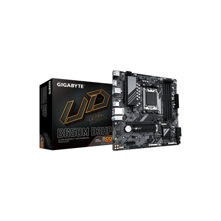 GIGABYTE B650M D3HP Placa base - AMD Ryzen serie 9000, VRM de 5+2+2 fases, hasta 7600 MHz DDR5 (OC), 2xPCIe 4.0 M.2,...