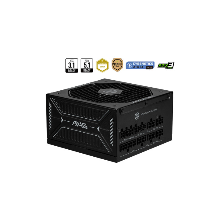 MSI MAG A850GLS PCIE5 unidad de fuente de alimentación 850 W 24-pin ATX ATX Negro