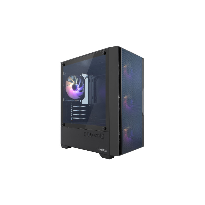 CoolBox GAMING CAJA MATX GM220 FUSION NEGRA MESH USB-C 3.2 GEN1 SIN FTE+ 4 VENT. ARGB