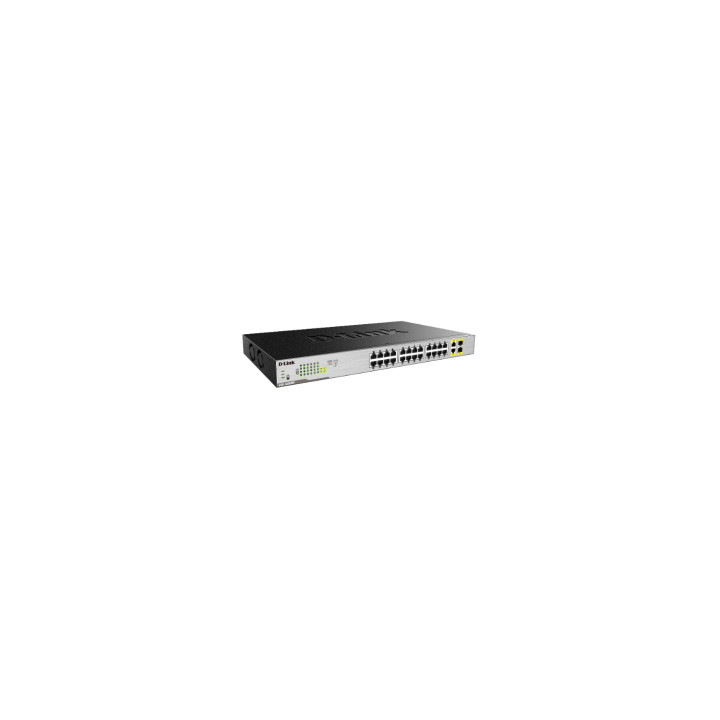 SWITCH D-LINK DGS-1026MP NO GESTIONABLE 24P GIGA POE (370W) + 2P GIGA COMBO