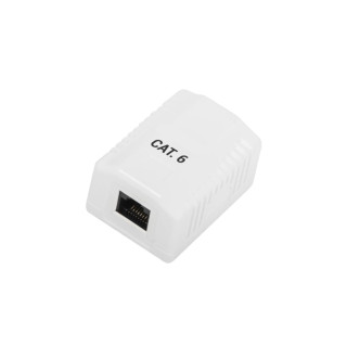 Phasak Cajade superficie RJ45 UTP Cat.6 Dual entrada inferior blanca - PHK 1010