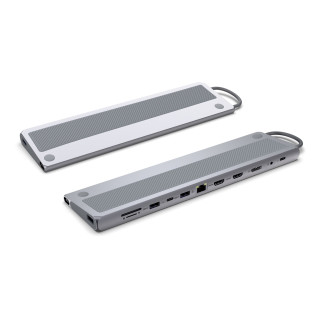 Ewent EW1150 base para portátil y replicador de puertos Alámbrico USB 3.2 Gen 1 (3.1 Gen 1) Type-C Aluminio