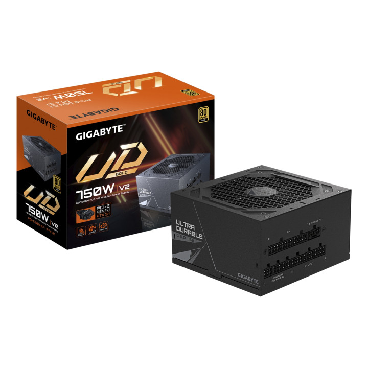 GIGABYTE UD750GM PG5 V2 Fuente de Alimentación – PCIe Gen 5.1, 80 PLUS Gold, Diseño completamente modular, Ventilador...