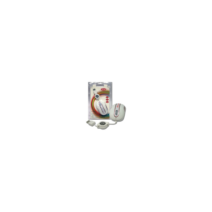 RATON 3FREE OPTICO USB RETRACTIL BLANCO ROSA 3F-MSM201/WP