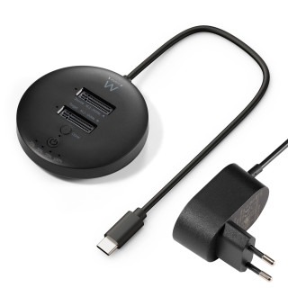 Ewent EW7078 base de conexión para disco duro USB 3.2 Gen 1 (3.1 Gen 1) Type-C Negro