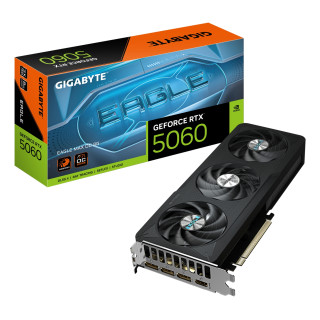 GIGABYTE GeForce RTX 5060 EAGLE MAX OC 8G Tarjeta Gráfica – 8 GB GDDR7, 128 bits, PCI-E 5.0, frecuencia de núcleo 2550