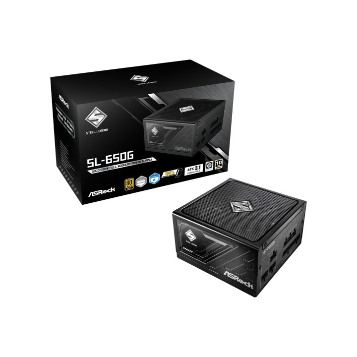Asrock SL-650G Steel Legend unidad de fuente de alimentación 650 W 20+4 pin ATX ATX Negro