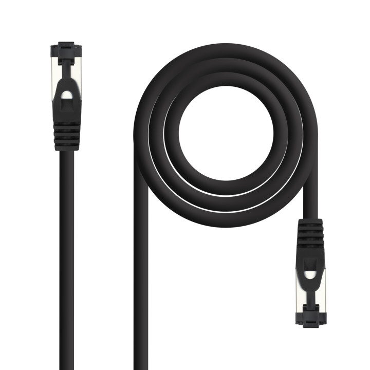 Nanocable Cable de Red Latiguillo Cat.8.1 2GHz LSZH SSTP AWG26, Negro, 25 cm