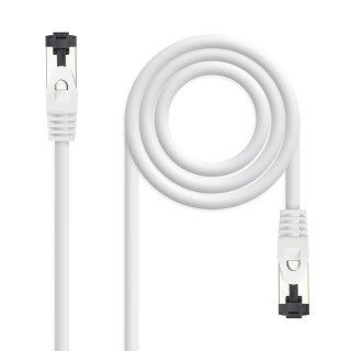 Nanocable Cable de Red Latiguillo Cat.8.1 2GHz LSZH SSTP AWG26, Blanco, 1 m