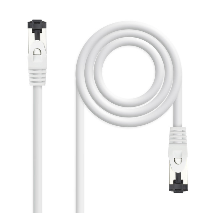 Nanocable Cable de Red Latiguillo Cat.8.1 2GHz LSZH SSTP AWG26, Blanco, 1 m
