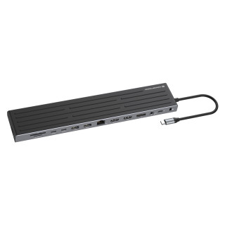 Conceptronic DONN32B base para portátil y replicador de puertos Alámbrico USB 3.2 Gen 1 (3.1 Gen 1) Type-C Gris, Plata