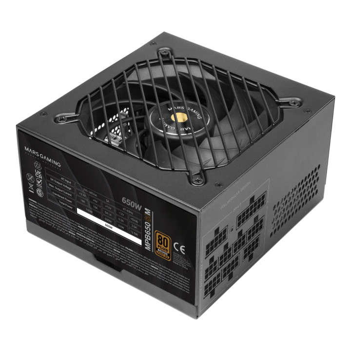 Mars Gaming MPB650SIM unidad de fuente de alimentación 650 W 24-pin ATX ATX Negro