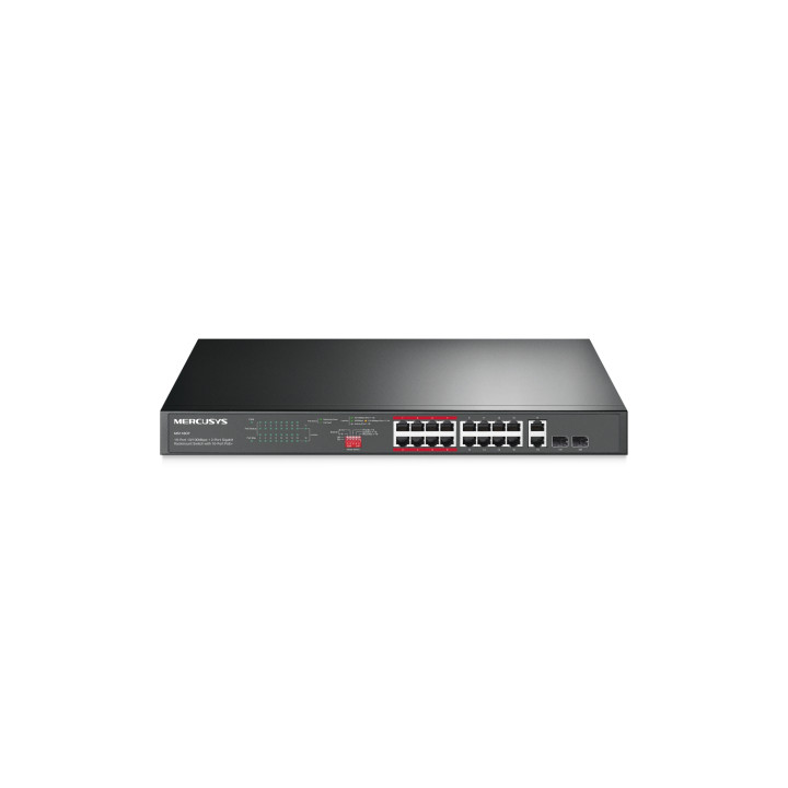Mercusys 16-PORT 10/100MBPS+ 2-PORT GB RCK 16-PORT POE+ No administrado Fast Ethernet (10/100) Energía sobre Ethernet...